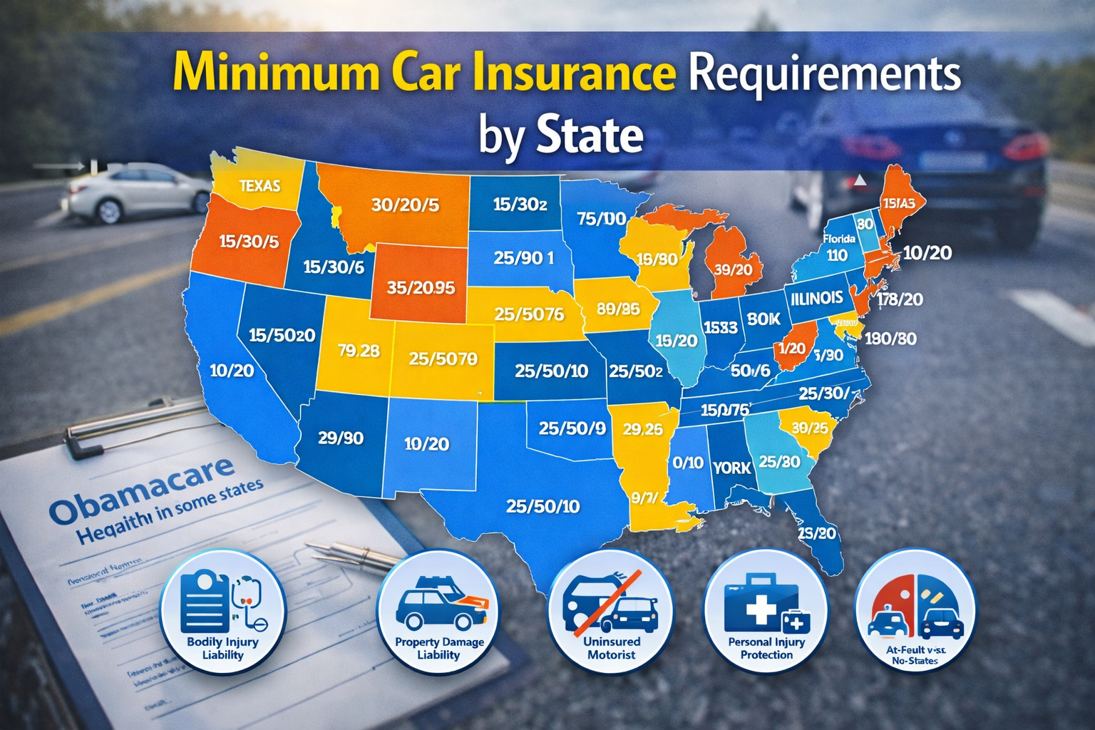 Minimum Car Insurance Requirements by State Comprehensive overview of minimum car insurance requirements across U.S. states. Learn required coverage types, state-by-state minimums, and why higher limits often make sense.