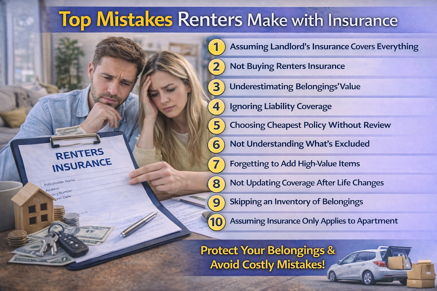 Top Mistakes Renters Make with Insurance Learn the most common renters insurance mistakes and how to avoid them. Discover coverage gaps, liability risks, and tips to ensure your renters insurance truly protects you.