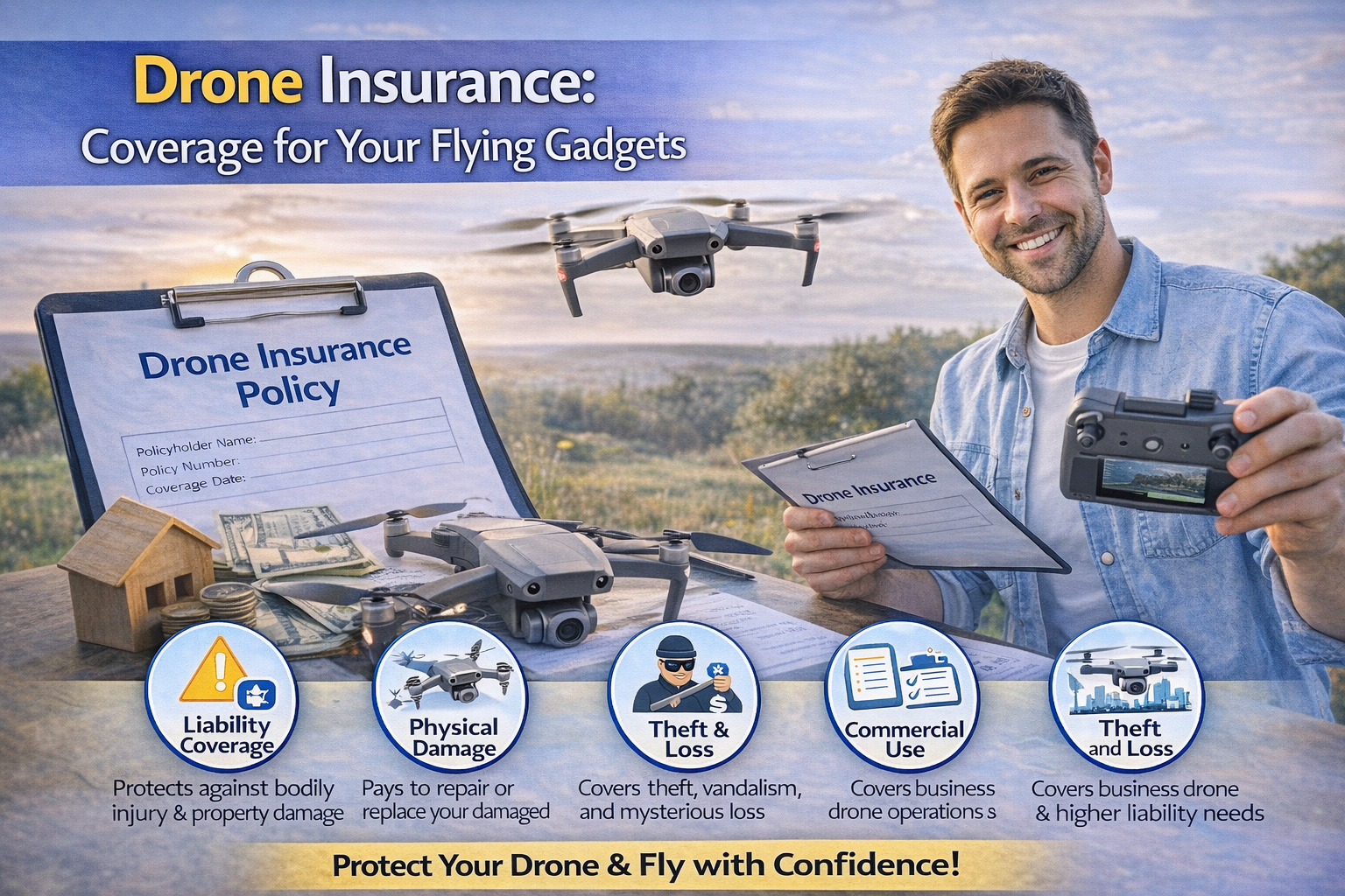 Drone Insurance: Coverage for Your Flying Gadgets Learn how drone insurance works, what it covers, and why liability and damage protection are essential for recreational and commercial drone pilots.