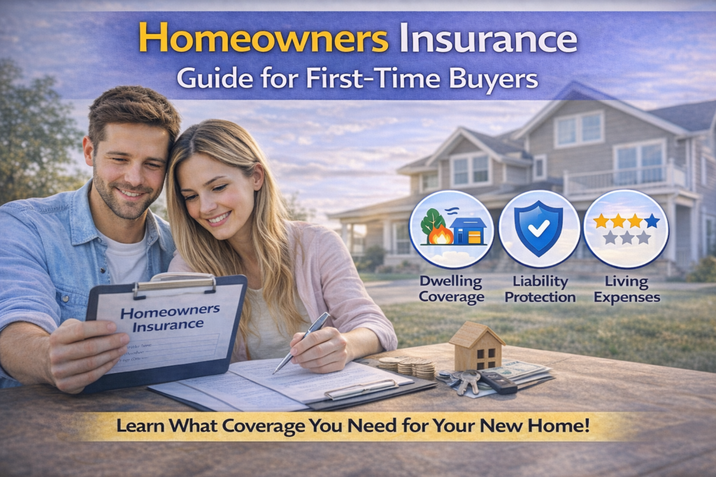 Homeowners Insurance Guide for First-Time Buyers A complete homeowners insurance guide for first-time buyers. Learn what coverage you need, common mistakes to avoid, and how to choose the right policy for your first home.