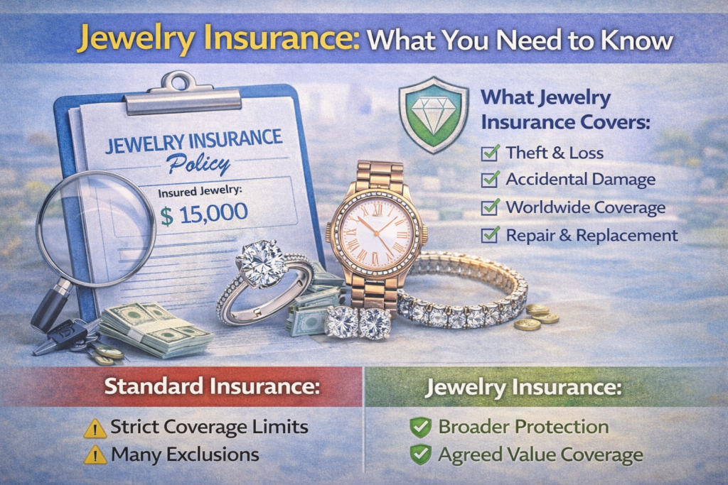 Jewelry Insurance: What You Need to Know Learn how jewelry insurance works, what it covers, and why standard homeowners insurance isn’t enough. Discover how to protect rings, watches, and valuable jewelry properly.