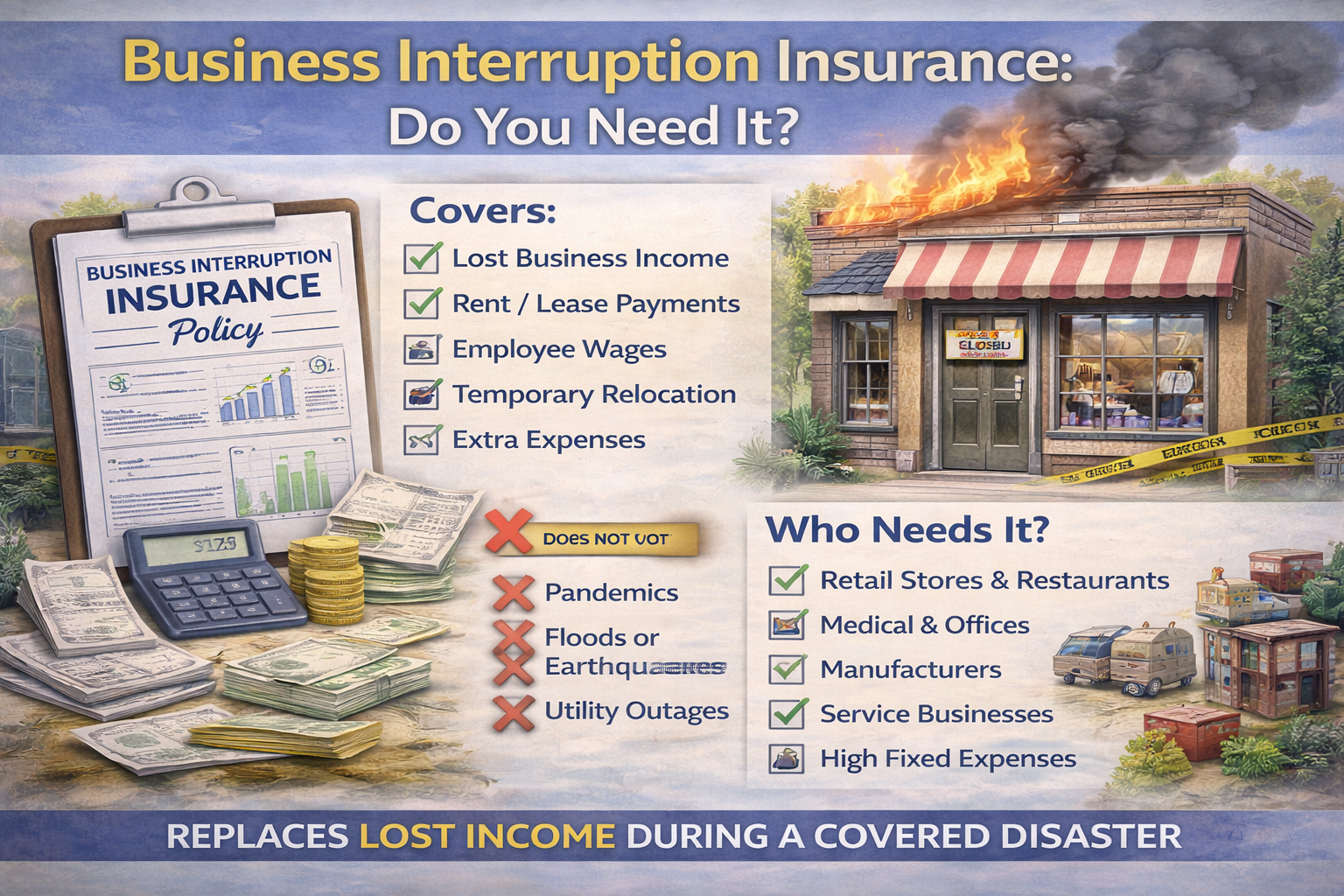 Business Interruption Insurance: Do You Need It? Learn what business interruption insurance covers, who needs it, common exclusions, and how to decide if this coverage is essential for protecting your business income.