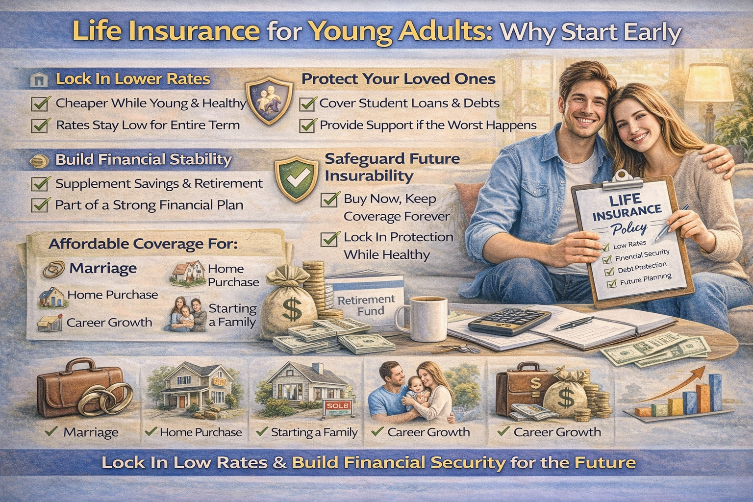 Life Insurance for Young Adults: Why Start Early Learn why life insurance for young adults is a smart financial move. Discover how starting early lowers costs, protects future insurability, and builds long-term security.