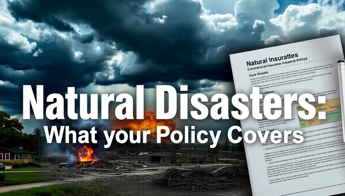 Natural Disasters: What Your Policy Covers Learn which natural disasters your insurance policy covers and which require separate coverage. Understand flood, earthquake, wildfire, and storm insurance protection.